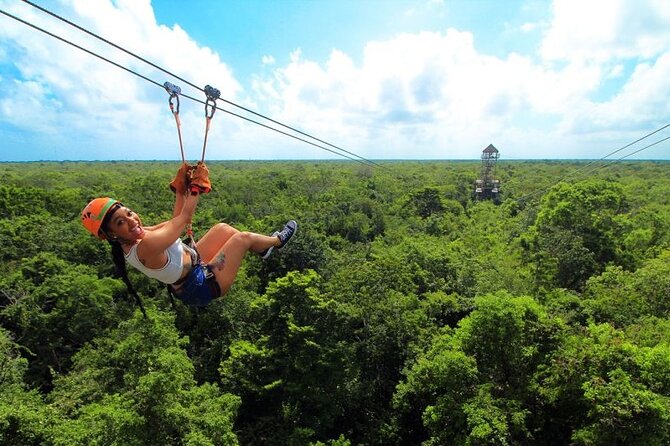 Wild Tulum Day: ATV Tour + Zip Lines + Cenote + Rappel & Lunch! - Ziplines above the trees