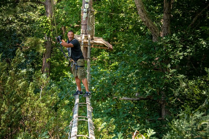 Ziplining and Climbing at The Adventure Park at Virginia Aquarium - The safety briefing and practice course