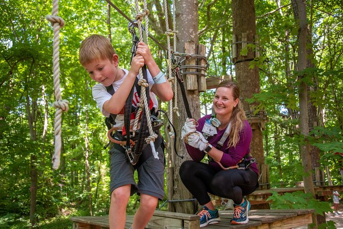 Ziplining and Climbing at The Adventure Park at Virginia Aquarium - How it works for families and groups