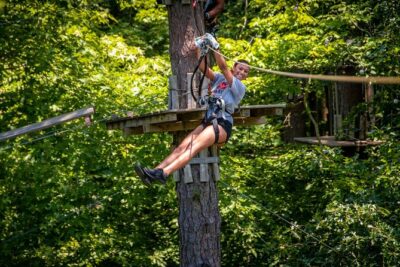 Ziplining and Climbing at The Adventure Park on Cape Cod